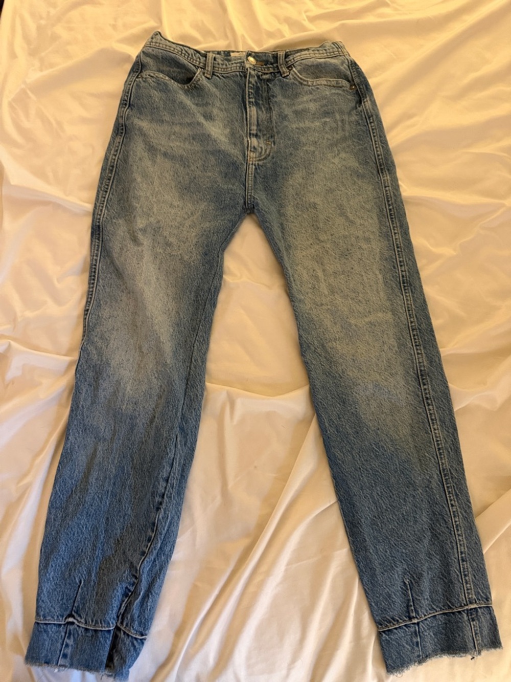 Free People Men's Washed Blue Relaxed Jeans